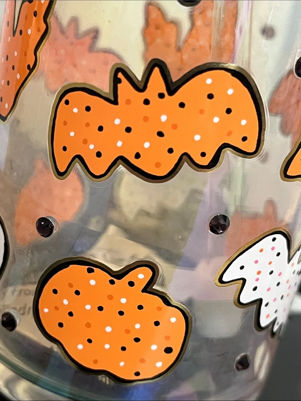 Sheffield Home Halloween Glass Tumbler 20 oz Cats Bats Ghosts Pumpkin Straw NWT